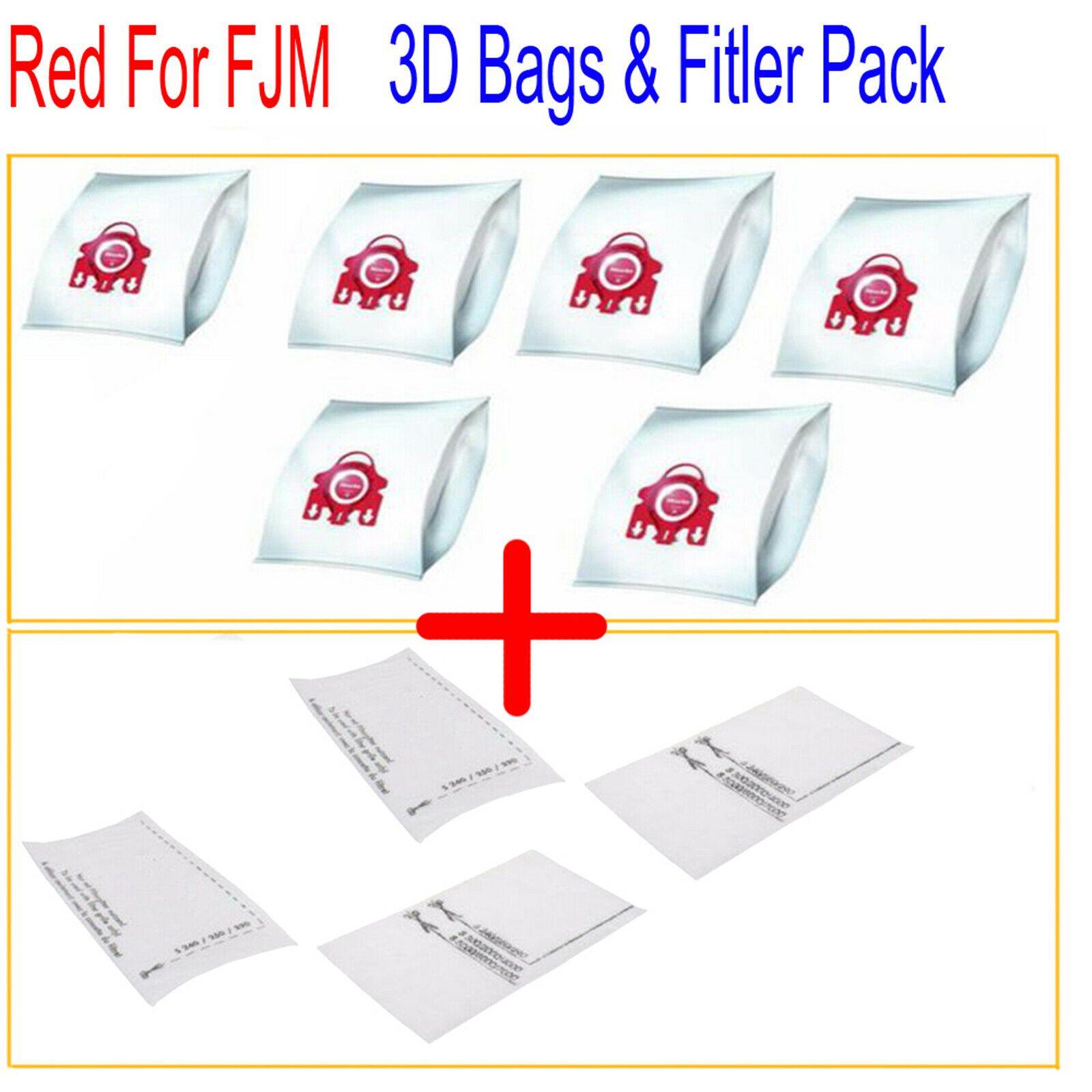 6X Vacuum Cleaner Bags + 4 Filters For Miele S312 S312i Festival Tri-Colour S324 Sparesbarn