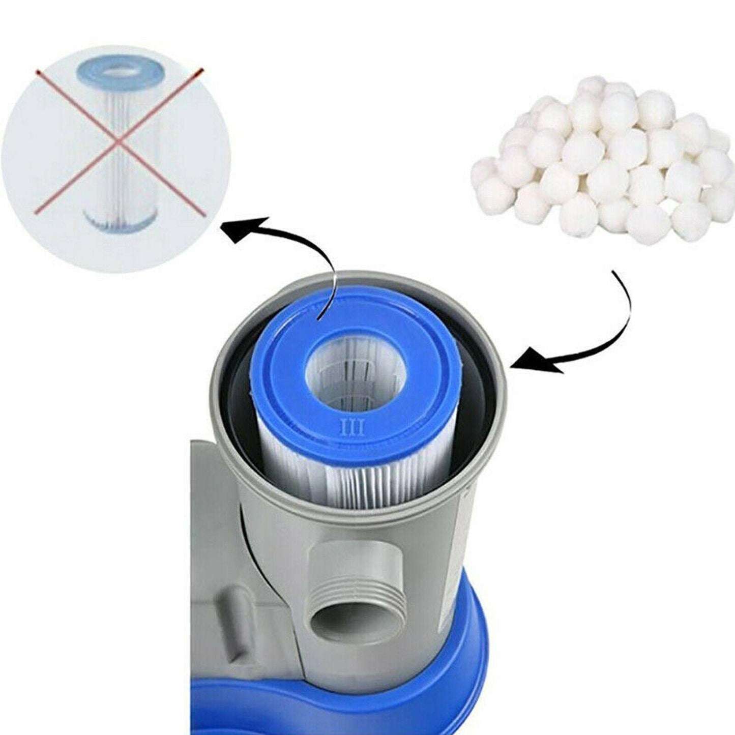 800g Lightweight High Strength Sand Filter Balls For Bestway 58475 Flow clear Sparesbarn