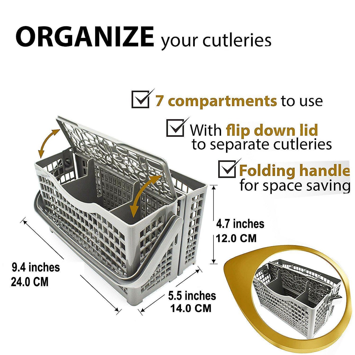 Dishwasher Cutlery Basket Cage For Midea WQP12-9240A WQP12-9240AS WQP6-3604-AU Sparesbarn