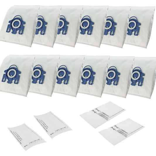 12 Bag & 8 Filter For Miele Classic C1 S2 S5 S8 S400i-S456i S600-S658 S800-S858 Sparesbarn