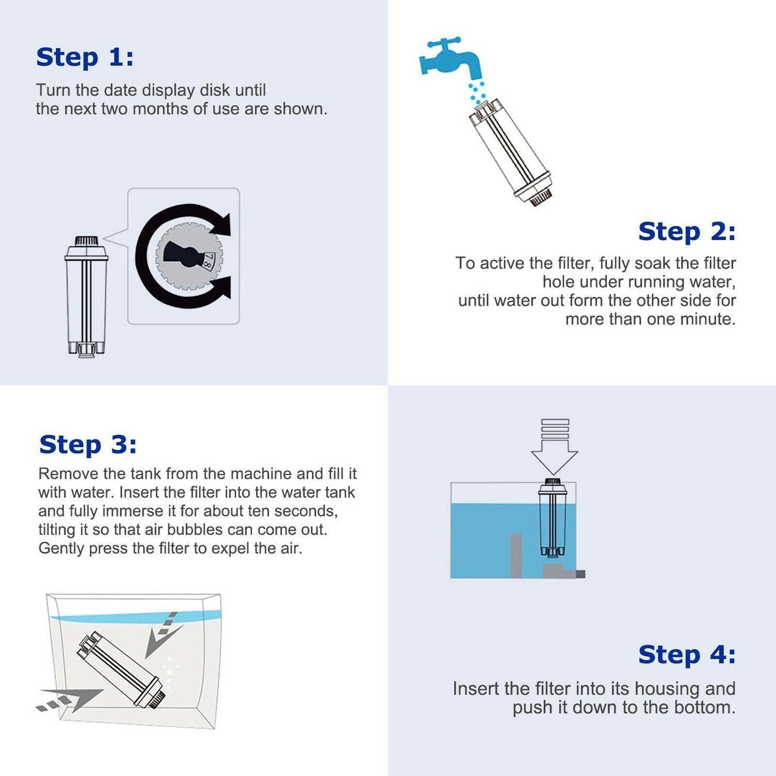 Coffee Water Filter Kit For DeLonghi DLSC002 ECAM ETAM EC680 EC800 Sparesbarn