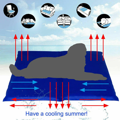 Pet Dog Cat Bed Non-Toxic Cooling Cool Water Cooling Gel Mat Summer Pad Sparesbarn