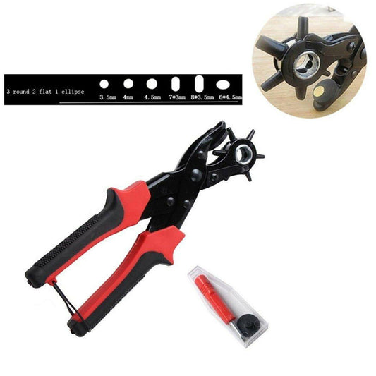 Multi-Size Revolving Leather Belt Eyelet Hole Punch Puncher Plier TPLIE1250 Sparesbarn