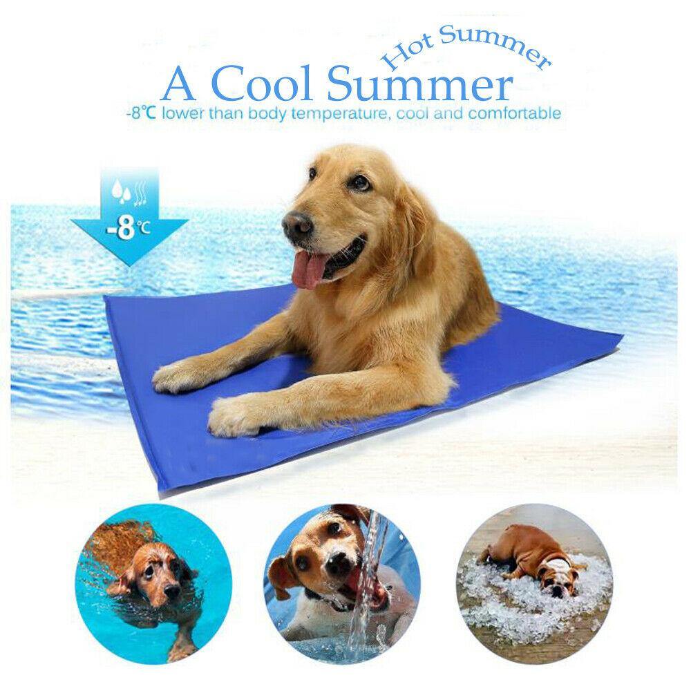 Pet Cool Gel Mat Dog Cat Bed Non-Toxic Cooling Dog Hot Summer Pad 50x90cm Sparesbarn