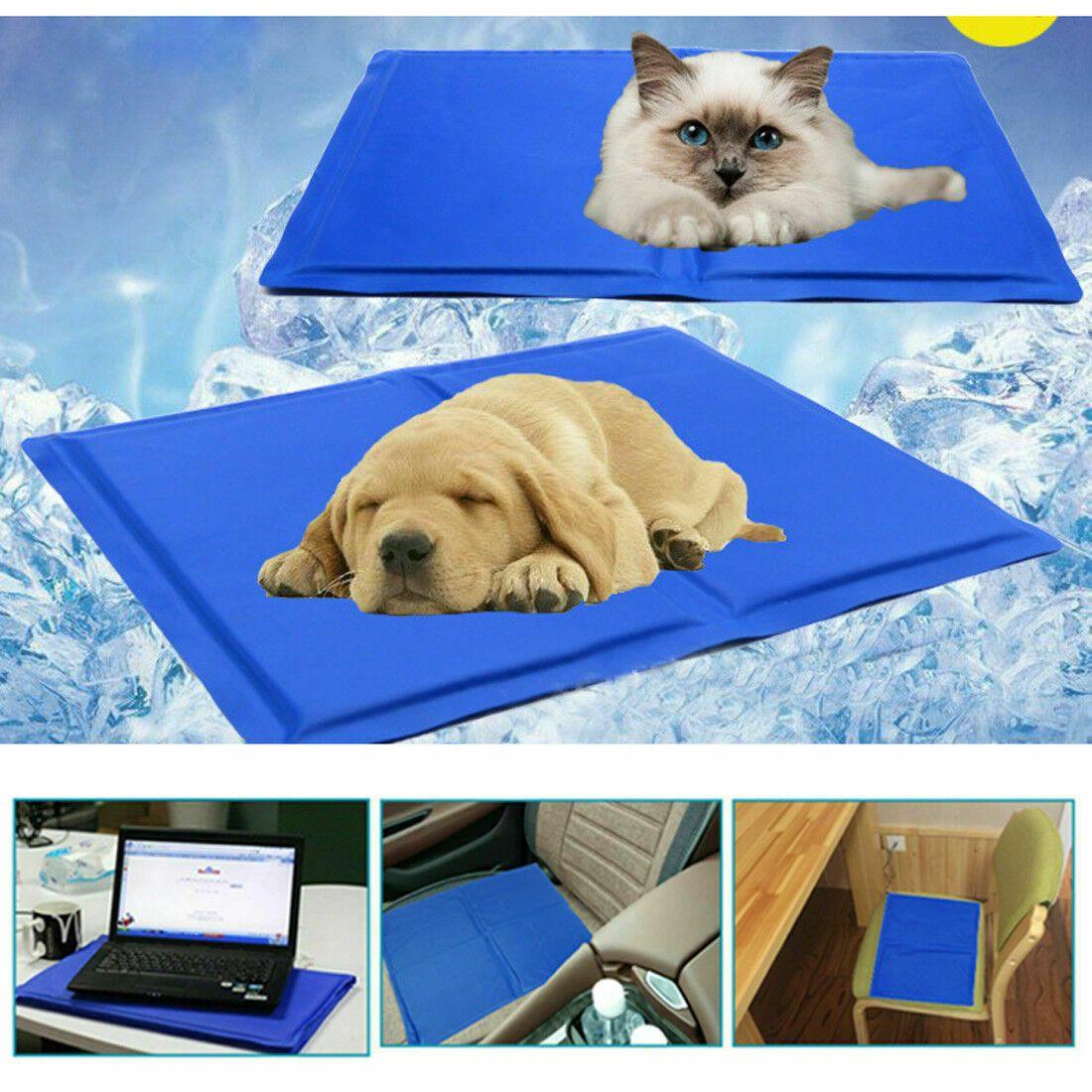 Pet Cool Gel Mat Dog Cat Bed Non-Toxic Cooling Dog Hot Summer Pad 50x90cm Sparesbarn