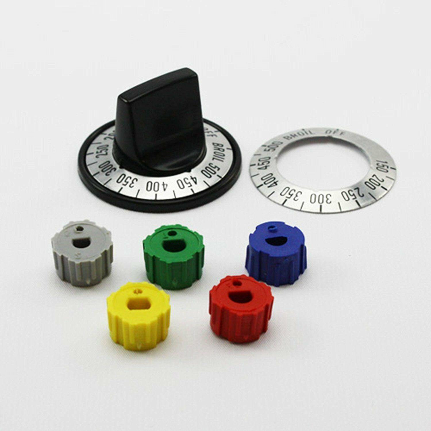 Universal Oven Stove Control Knob Set 5 Knobs 20 D /5 Flat Shaft Inserts 10 Dial Sparesbarn