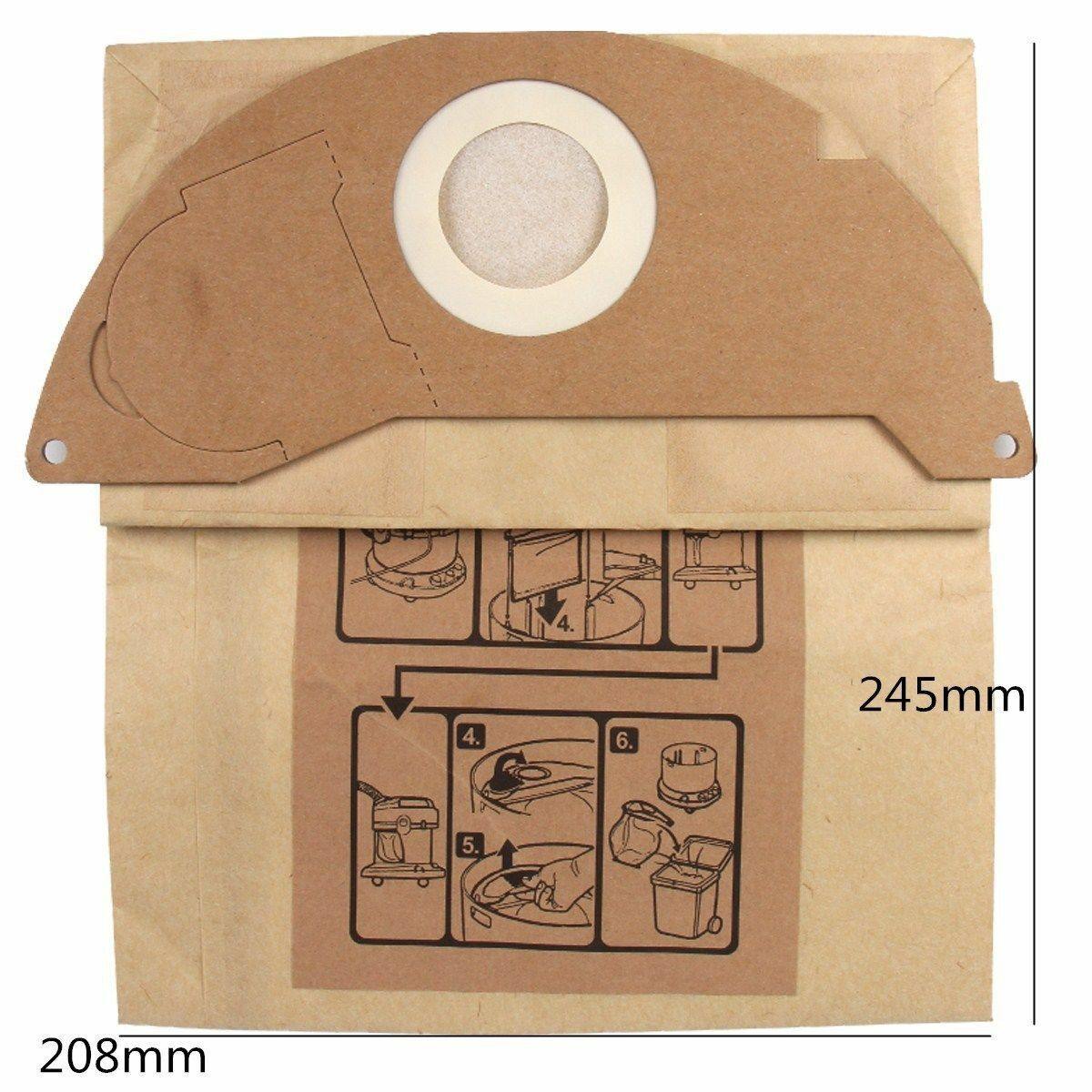 6X Vacuum Cleaner Paper Bags For Karcher A2004 2501 2601 3001 A2200 A2054 Sparesbarn