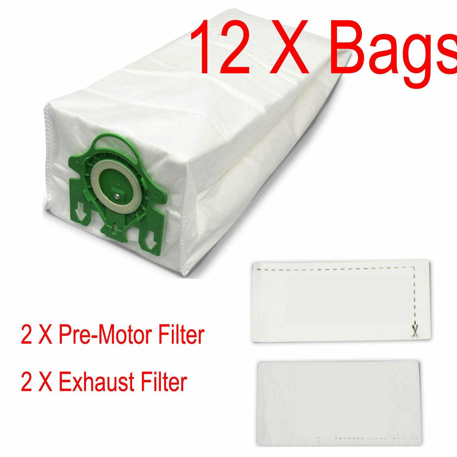12 Synthetic Bags & 4 Filters for Miele FreshAir S7280 HomeCare S7580 Cat & Dog Sparesbarn