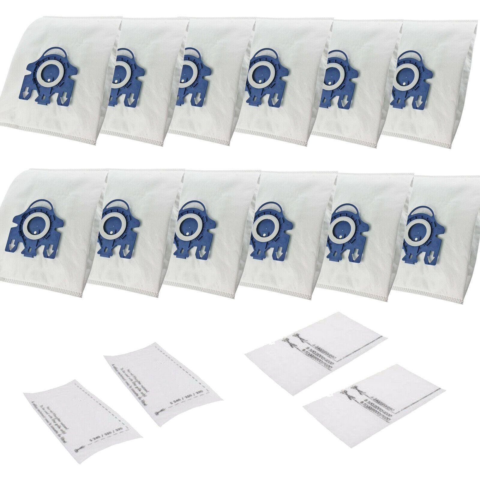 12 Synthetic Vacuum Bag + 8 Filter For Miele C2 C3 S5 S8 S5210 S5211 S8310 Sparesbarn