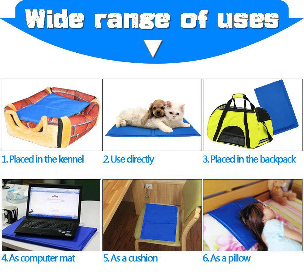 Non-Toxic Pet Self Cooling Pad Cold Mat for Dog Cat Bed Kennels Crates Sparesbarn