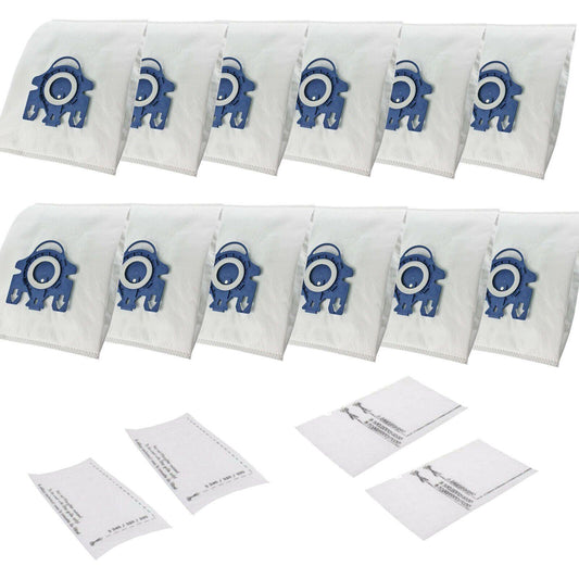12 Bags + 8 Filter For Miele HYCLEAN GN Blue S2 S3 S4 S5 S243I S501 S600 S700 Sparesbarn