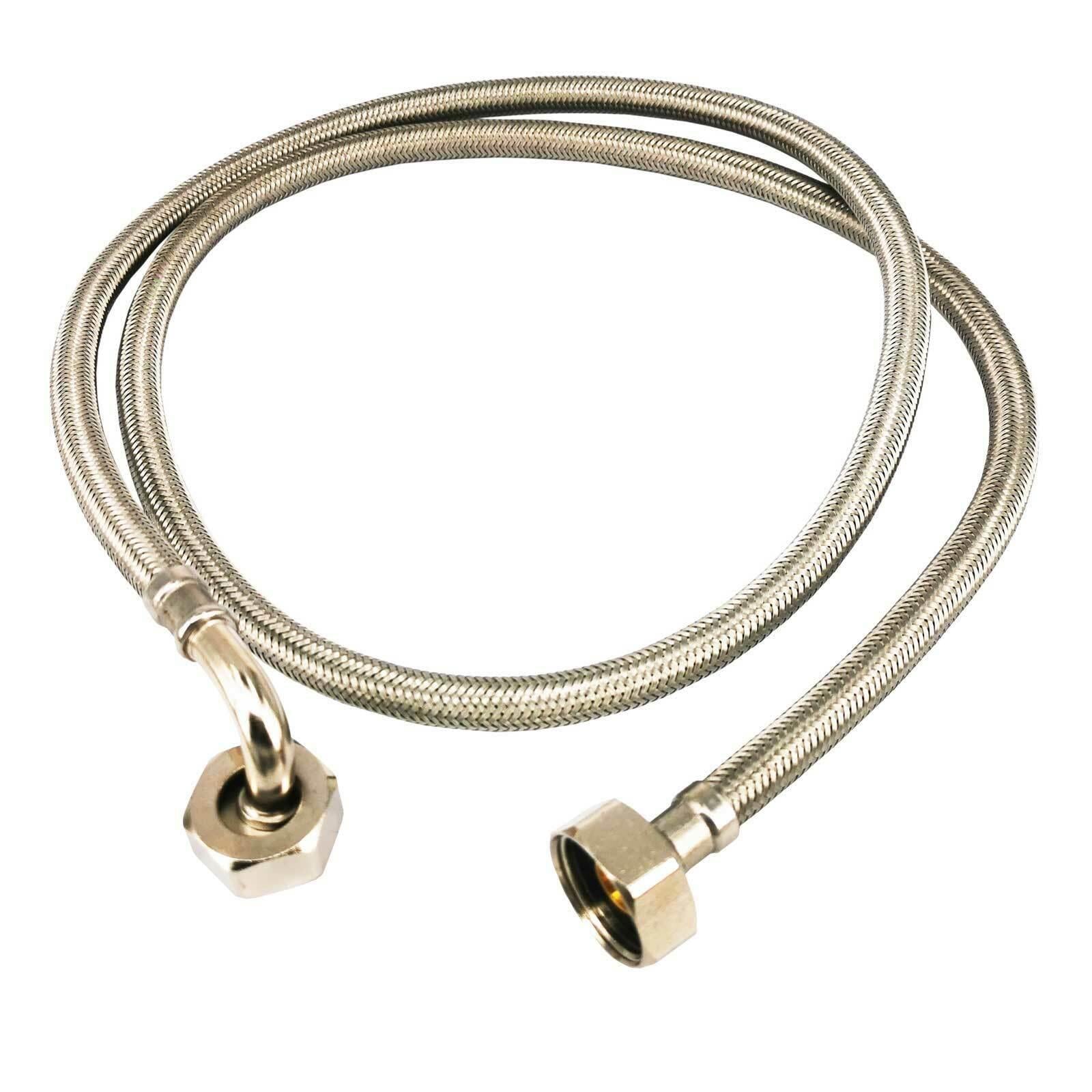 Stainless Steel Washing Machine Hot / Cold Water Inlet Hose 2.0M 3/4 Braided Sparesbarn