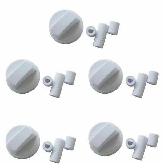 5 Stove Plastic knob White For Switch Rotary Control Gas Electric Cooktop Cooker Sparesbarn