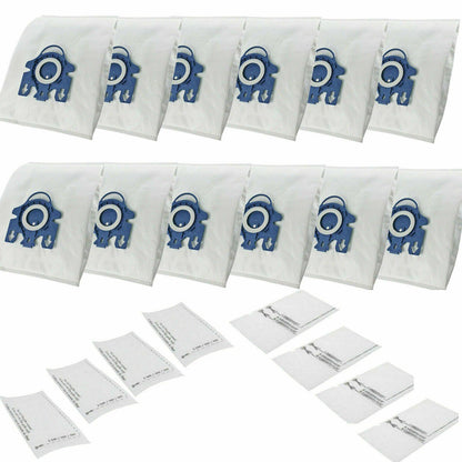 12 Vacuum Dust Bags & 8 Filters For Miele 3D GN C2 C3 S2 S5 S8 S5211 S5210 S8310 Sparesbarn