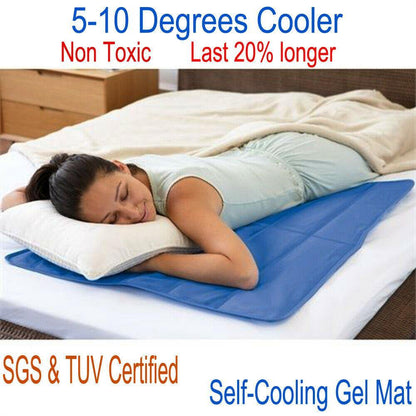 Magic Cooling Gel Mat For Improved Sleep Hot Head Feet Relief Hot Weather Sparesbarn