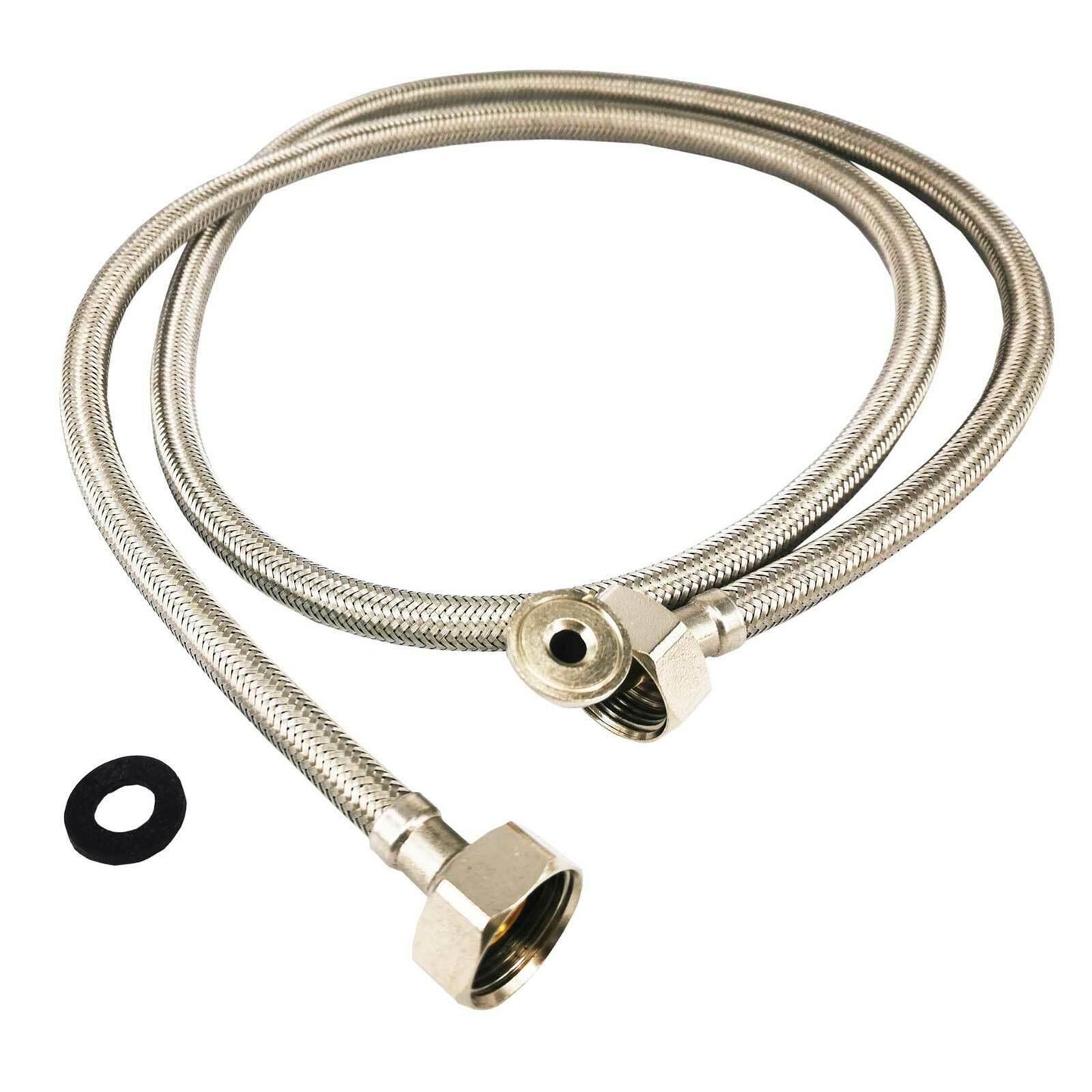 Stainless Steel Washing Machine Hot / Cold Water Inlet Hose 2.0M 3/4 Braided Sparesbarn