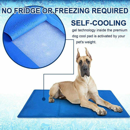 Pet Cool Gel Mat Dog Cat Bed Non-Toxic Cooling Dog Hot Summer Pad 50x90cm Sparesbarn