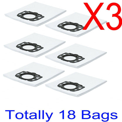 18X Vacuum Cleaner Fleece Filter Bags For Karcher MV 5 Premium WD 5 1.348-236.0 Sparesbarn