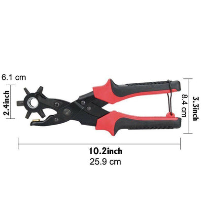 Multi-Size Revolving Hole Punch Plier Leather paper Cardboard Plastic Puncher Sparesbarn