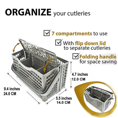 Dishwasher Cutlery Basket For Whirlpool ADP6000 ADP6600WH 240X135X240 MM Sparesbarn