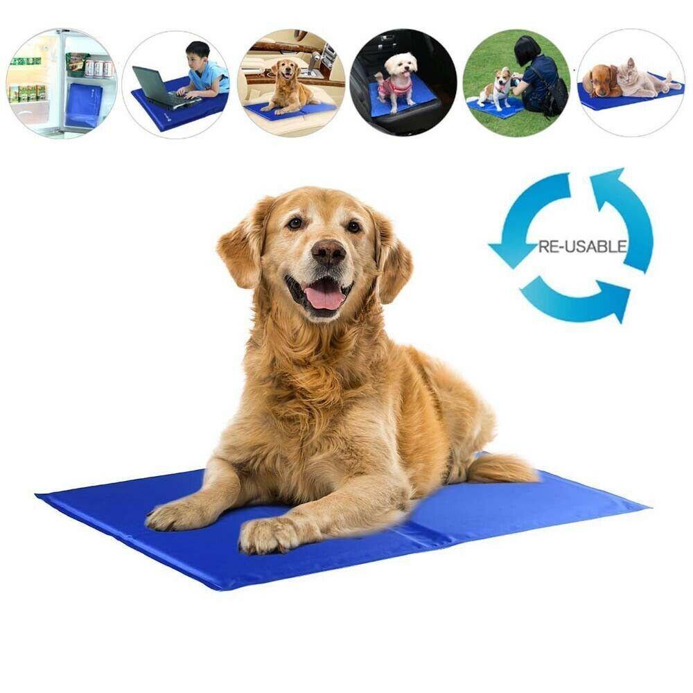 Pet Cool Gel Mat Dog Cat Bed Non-Toxic Cooling Dog Hot Summer Pad 50x90cm Sparesbarn