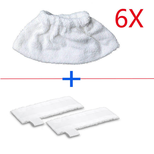 2x Mop Cloth & 6x Tool Pads For Karcher Easyfix SC1 SC2 SC3 SC4 SC5 Sparesbarn